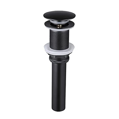 KES Bathroom Sink Drain Without Overflow Vessel Sink Lavatory Vanity Pop Up Drain Stopper Matte Black for 1.6"-1.9" Sink Hole, All Metal Rustproof Brass and 304 Stainless Steel, S2008D-BK - color: Matte Black, style: NO Overflow, 1 Pack