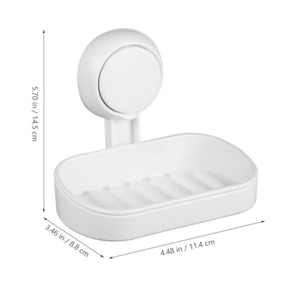 BESPORTBLE Self-draining Double Soap Dish with Strong Suction Cup for Shower Wall Mount Multi-Functional Soap Holder Tray with Efficient Water Drainage Easy Install Bathroom Organizer