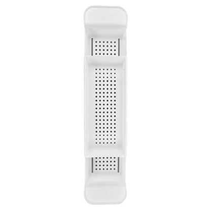 Telescopic Bath Stand, Eco-Friendly Bath Shelf, Caddy Tray for Book Lovers, for Bathroom Entertainment (White) - color: White