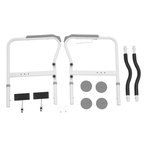 30.7in H Toilet Frame Grab Bars for Elderly Adults, Safety Rail Seat W/Footbeds+ Suction Cups, Height Adjustable Handicap Assist for Elderly Handicap Toilet Frame Grab Bar, 300lbs Capacity.