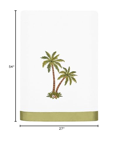 Flourish 4-Piece Premium Towel Set, Island Style Embroidery, Plush Turkish Cotton, Durable & Quick Dry, Elegant Bath Ensemble, 2 Bath 2 Hand Towels, White - color: White, size: 2 Pcs Bath 2 Pcs Hand Towel