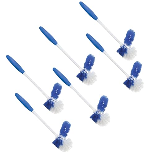 LOLA Classic Toilet Brush w/Under-The-Rim Scrubber, 6 Pack, Deep Cleans The Entire Toilet Bowl, Non-Slip Handle w/Rubber Comfort Grip - size: 6 Pack, style: Toilet Brush w/Under Rim