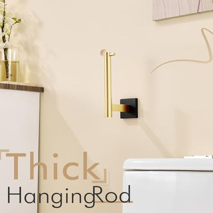 KOKOSIRI Toilet Paper Holder Black with Gold Toilet Roll Holder Hold Mega Rolls Kitchen Bathroom Tissue Paper Dispenser Stainless Steel, B2005GDK - color: Black Gold, size: Horizontal