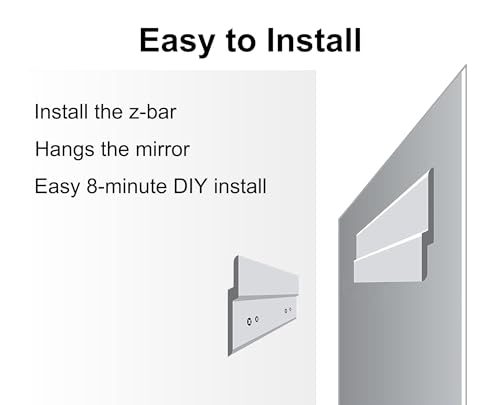 Ruomeng Frameless Full Length Mirror for Wall, 55x16 Inch Bathroom Vanity Mirror Farmhouse, Large Rectangle Mirror with Beveled Edge, Tempered Glass, Hangs Horizontally or Vertically - size: 55"L x 16"W