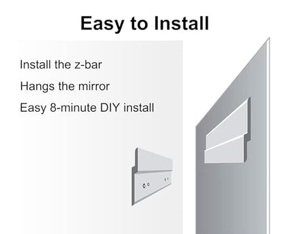 Ruomeng Frameless Full Length Mirror for Wall, 55x16 Inch Bathroom Vanity Mirror Farmhouse, Large Rectangle Mirror with Beveled Edge, Tempered Glass, Hangs Horizontally or Vertically - size: 55"L x 16"W