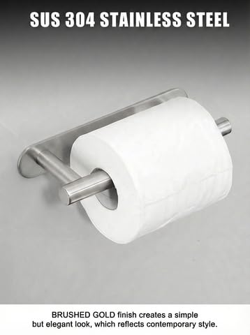 RunBaiNian3-Piece Bathroom Hardware Set Brushed Nickel | Toilet Paper Holder, Double Robe Hook, Towel Bar, Wall Mounted Stainless Steel - color: Lasiyin