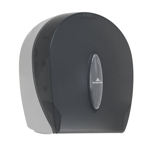 Georgia-Pacific Single-Roll Jumbo Toilet Paper Dispenser by GP PRO (Georgia-Pacific), Translucent Smoke, 59009, 10.610" W x 5.390" D x 11.290" H - style: 1-Roll