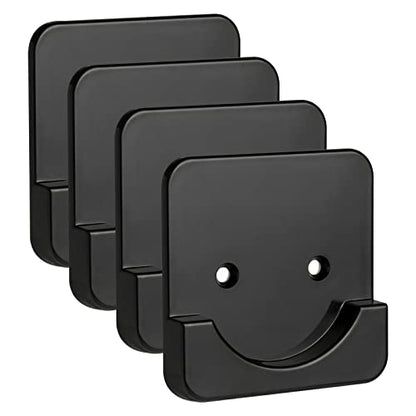 4 Pack Black Shower Curtain Rod Holder for Wall Mount | Adhesive Shower Rod Tension Retainer for Tile | No Drilling | Stick On | (Shower Curtain Rod Not Included) - color: Black 4-PACK