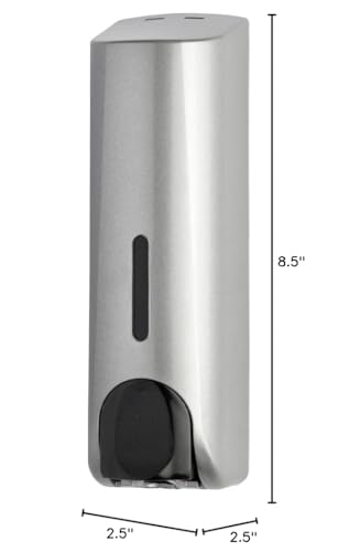 Single Wall Mounted Shampoo Soap Shower Dispensers with 1x350ml Refillable Bottles, Silver - color: Single Silver