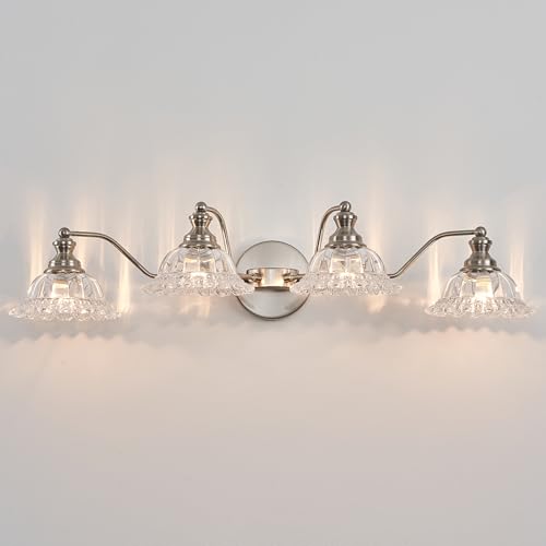 XIEDUN Brushed Nickel 4 Light Vanity Light - color: Brushed Nickel, size: 4 Light