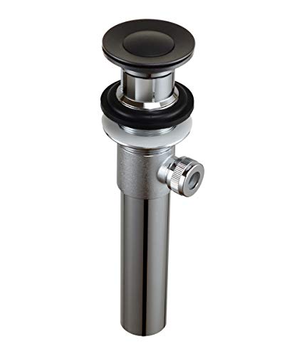 Purelux Bathroom Sink Drain Stopper Assembly with Lift Rod for Lavatory Faucet Vanity Sink, Matte Black Finish - color: Matte Black