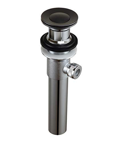 Purelux Bathroom Sink Drain Stopper Assembly with Lift Rod for Lavatory Faucet Vanity Sink, Matte Black Finish - color: Matte Black