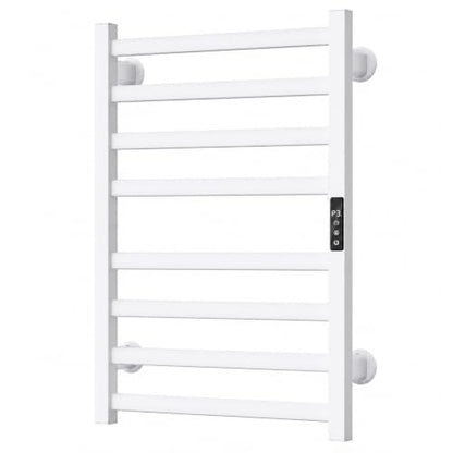 Electric Towel Warmer Wall Mounted, Heated Towel Rack with Intelligent Timer & Temperature Control, Plug-in or Hardwired, Left/Right Compatible, 27 Inch, White - color: White, size: 27 Inch