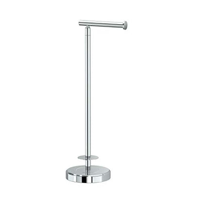 Gatco 1448C Latitude II Freestanding Toilet Paper Holder with Storage, Bathroom Tissue Stand, Chrome, 22.25" H, Holds 1–4 Reserve Rolls, Weighted Base - color: Chrome