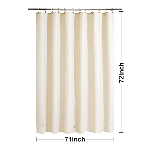 Barossa Design Beige Shower Curtain Liner Standard Size | Premium PEVA, BPA & PVC Free, No Chemical Smell, Metal Grommets, Lightweight Shower Curtain with 3 Magnets for Bathroom - color: Beige, size: 72"W x 72"L (Pack of 1)