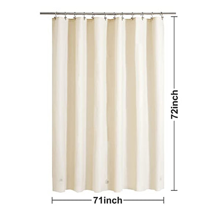 Barossa Design Beige Shower Curtain Liner Standard Size | Premium PEVA, BPA & PVC Free, No Chemical Smell, Metal Grommets, Lightweight Shower Curtain with 3 Magnets for Bathroom - color: Beige, size: 72"W x 72"L (Pack of 1)