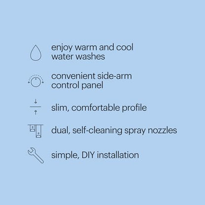 Brondell Bidet - FreshSpa Comfort Plus Bidet Attachment - Dual Temperature and Dual Nozzle with Retractable Nozzles and Self-Cleaning Function