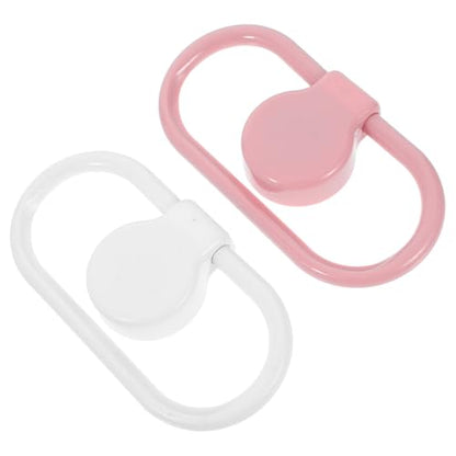 VILLCASE 2pcs Self-Adhesive Towel Ring Bathroom and Kitchen Wall Mount Hand Towel Holder Plastic No-Drill Adhesive Rack for Sink and Shelf
