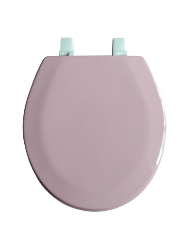 American Dream 17" MDF Toilet Seat – Pink Finish, Durable Medium-Density Fiberboard Construction with Easy-Install Hardware and Standard Round Fit - color: Pink