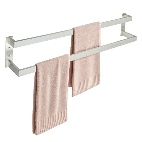 Alise Double Towel Bar, 28" Double Towel Racks for Bathroom, Brushed Nickel | Bathroom Towel Rack Wall Mounted, 3.54" Wide Faster Drying, Ladder Design, SUS304 Stainless Steel - color: Brushed Nickel, size: 28-inch