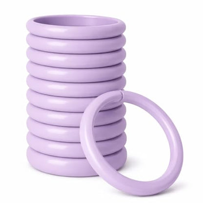 12 Piece Plastic Basic Locking Round Hook Easy Gliding Shower Curtain Rings Fits All Standard Size Shower Rods (Lavender) - color: Lavender
