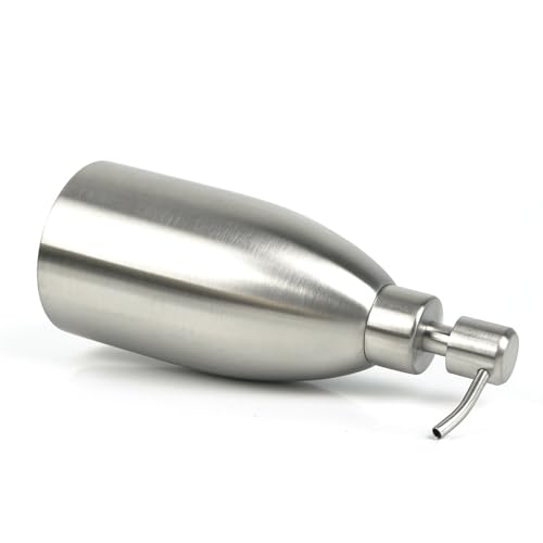 304 Stainless Steel Soap Dispenser 16oz Rust-Proof Liquid Soap Pump Bottle for Kitchen or Bathroom Countertop Hand Dish Lotion Leak-proof (Brushed Nickel) - color: Brushed Nickel
