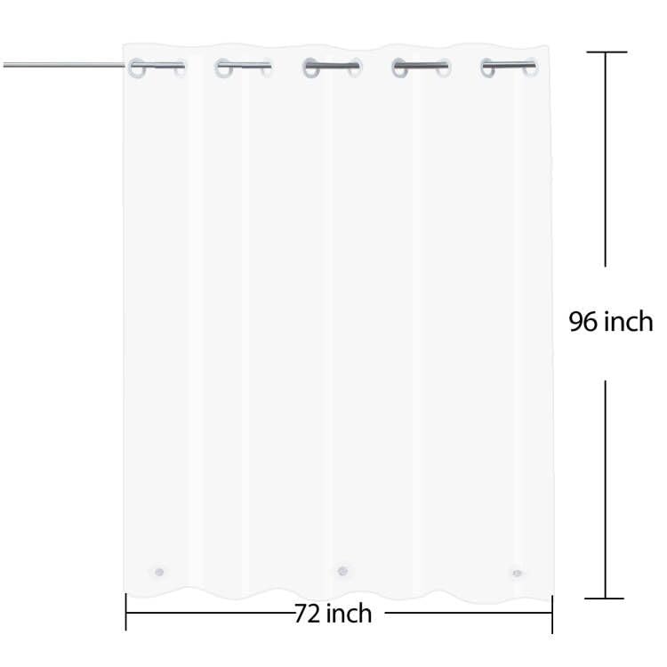 No Hook Needed Extra Long 72x96 Frosted Shower Curtain Liner, PEVA | Frosted Hookless PEVA Plastic Vinyl Waterproof Heavy Duty Bathroom Curtain Liner 72x96 Inches with bottom Magents - color: Frosted, size: 72"W x 96"L (Pack of 1)