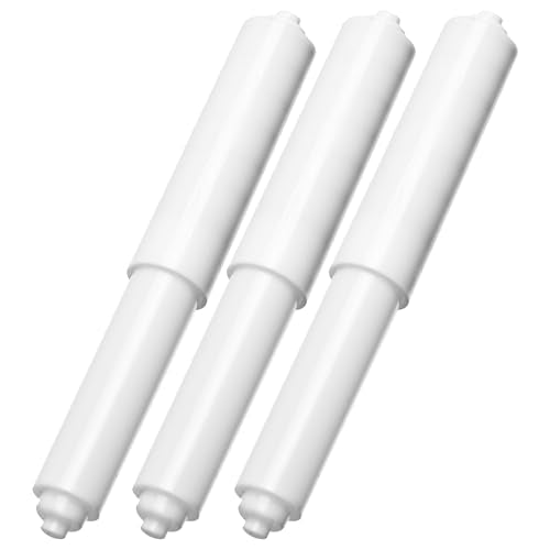 3 Pack Toilet Paper Holder Replacement Rod, Spring Loaded Roller, Universal Fit for Most Bathroom Tissue Holders, White