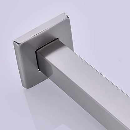 6 Inch Brushed Nickel Square Ceiling Mount Shower Arm and Flange | Stainless Steel Rainfall Straight Extension, Rain Head Shower Pipe - color: Brushed Nickel, style: 6 Inches