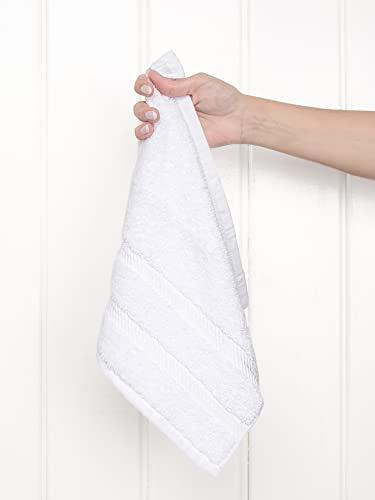 American Soft Linen 100% Cotton Luxury Turkish Towels, 4 PC Washcloth Set | Soft Absorbent Quick Dry OEKO Tex Standard 100 Certificated Durable Machine Washable Premium Hotel Quality - color: Bright White, size: 13"x13"