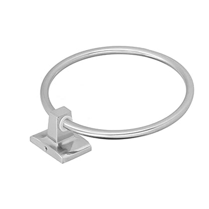 Generic Towel Ring Towel Holder Rack Wall Mounted Heavy Duty Zinc Alloy Stainless Steel Bathroom Hanger with Square Base for Home Bathroom