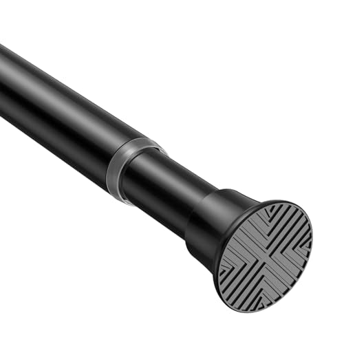 Spring Tension Curtain Rod for Window,Black 31-76" Shower Rod | No Drilling Installation,6.6 lbs Max Load,7/8inch Spring Rod Diameter, Adjustable for Doorway, Closet, Kitchen,Bathroom - color: Black, size: 31-76 inch-1Pack