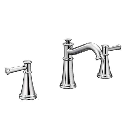 Moen Belfield Chrome Two-Handle Widespread Traditional Bathroom Faucet Trim Kit, Valve Included, TV6405 - color: Chrome