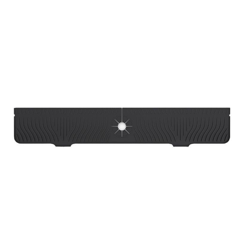 33 Inch sink splash guard Silicone Splash Guard Mat for Faucet, Narrow Edge Water Barrier for Kitchen Sink And Bathroom Washbasin (Black) (Black)