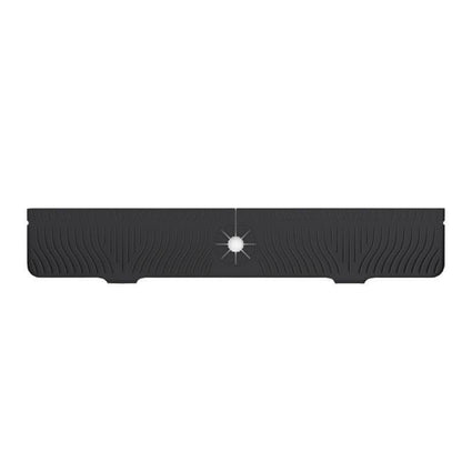 33 Inch sink splash guard Silicone Splash Guard Mat for Faucet, Narrow Edge Water Barrier for Kitchen Sink And Bathroom Washbasin (Black) (Black)