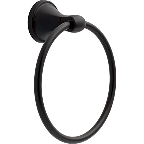 Delta Faucet Becker (1-Pack) Hand Towel Holder, Matte Black, Ring for Bathroom or Kitchen Sink, Wall Mounted BCK46-MB - color: Matte Black