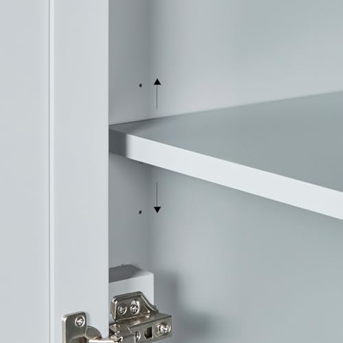 ARIEL Cambridge Bathroom Storage Cabinet - Solid Hevea Wood and Fully Assembled for Long-Lasting Durability and Sophisticated Finish, Freestanding Linen Bathroom Cabinet - 65”H x 20”W x 16”D, Grey - color: Grey, style: Cambridge