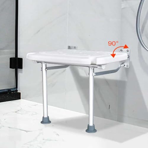 Folding Shower Seat,Wall Mounted Shower Seat for Kids,Seniors, Disabled - Foldable,White Composite, 15.7X 12.6,for Bathroom,Shoe Area,Hallway.Supports 400 lbs - Tub's Can Folding C (Grey) | Space-savingbenchforseniors & disabled,400lbsanti-sliprustproof s
