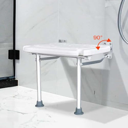 Folding Shower Seat,Wall Mounted Shower Seat for Kids,Seniors, Disabled - Foldable,White Composite, 15.7X 12.6,for Bathroom,Shoe Area,Hallway.Supports 400 lbs - Tub's Can Folding C (Grey) | Space-savingbenchforseniors & disabled,400lbsanti-sliprustproof s
