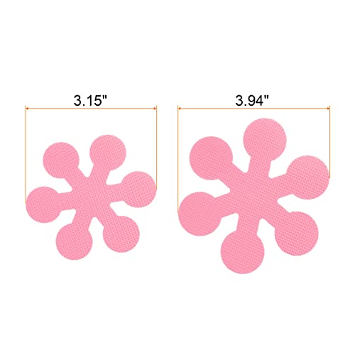 HARFINGTON 1 Set(20pcs) Non Slip Bathtub Stickers Bath Shower Floor 3.15" 3.94" Anti-Slip Sticker Tape Snowflake Style Decals for Bathroom Kitchen Bathtub Treads Stairs, Pink - color: Pink