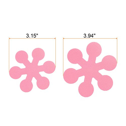 HARFINGTON 1 Set(20pcs) Non Slip Bathtub Stickers Bath Shower Floor 3.15" 3.94" Anti-Slip Sticker Tape Snowflake Style Decals for Bathroom Kitchen Bathtub Treads Stairs, Pink - color: Pink