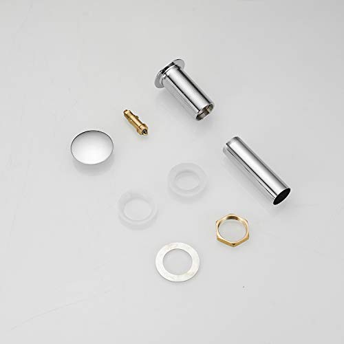 15/8" Bathroom Faucet Vessel Vanity Sink Pop up Drain Stopper Plug | without Overflow Fits Bathroom Standard Sink Hole 1-1/2" to 1-3/4" Polished Chrome Finish Push & Seal by Homevacious - color: Chrome, style: Without Overflow