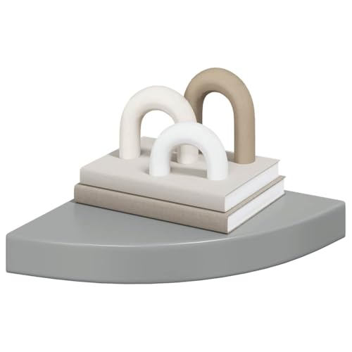 Floating Corner Shelf MDF Wall Mount for Bathroom, Weather Resistant, 9.8" x 9.8" x 1.5"
