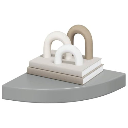Floating Corner Shelf MDF Wall Mount for Bathroom, Weather Resistant, 9.8" x 9.8" x 1.5"