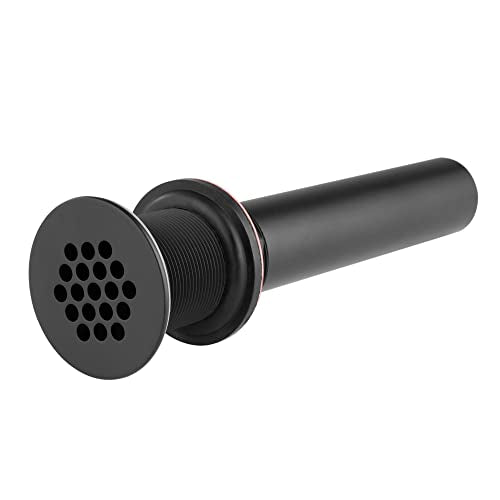 Grid Drain Strainer Assembly Without Overflow for Bathroom Sink, C.O. Plug Lavatory Drain, Matte Black - color: Matte Black, style: Without Overflow