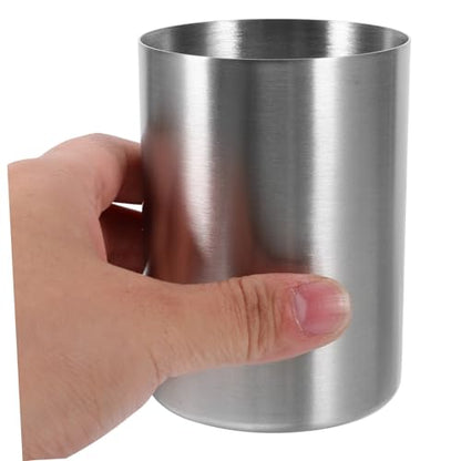 UKCOCO Stainless Steel Tumbler Cup Multi Use Bathroom Gargle Cup Beverage Holder for Home Travel Party Silver Smooth Surface Easy Clean