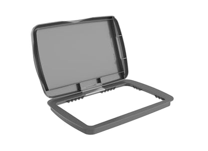 Rev-A-Shelf 32 Qt Under Sink Garbage Can Lid for Base Kitchen and Bathroom Cabinet, Replacement Trash Bin Lid Only, Metallic Silver, RV-32-LID-17-1-40 - color: Silver, size: 32 QT