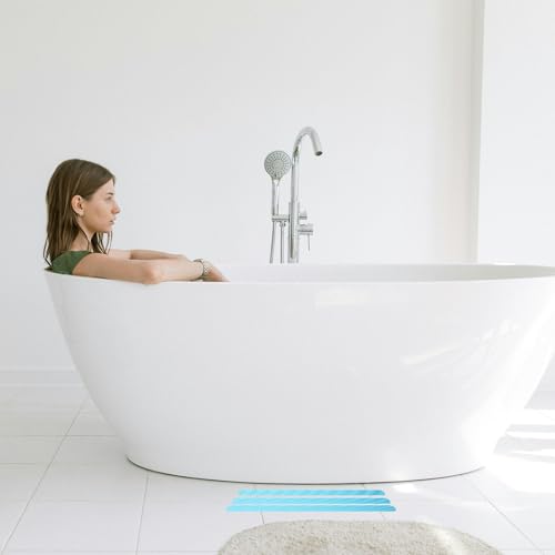 CHILDWEET 24pcs Peva Non Slip Shower Stickers Adhesive Safety Strips for Bathtub and Stairs Resistant to Peeling and Deformation Easy Clean Removal for Bathrooms and Pools