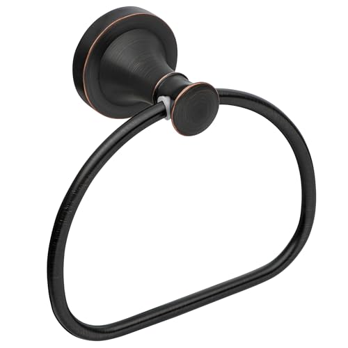 Bronze Bathroom Hand Towel Holder, ORB Towel Ring Holder, Wall Mounted Towel Rack Hanger Home Half Round Bathroom Hardware Accessory Modern - color: Bronze