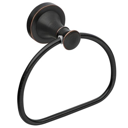 Bronze Bathroom Hand Towel Holder, ORB Towel Ring Holder, Wall Mounted Towel Rack Hanger Home Half Round Bathroom Hardware Accessory Modern - color: Bronze